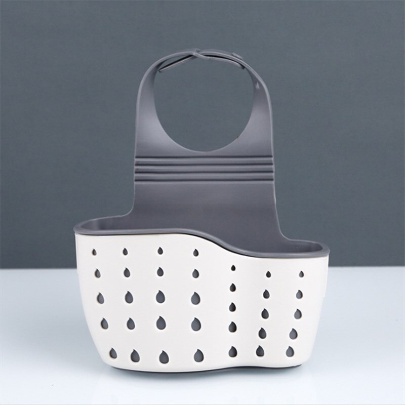 Sac suspendu d'évier, sac de rangement en caoutchouc, support de robinet, porte-éponge de savon, étagère de salle de bain réglable, fournitures d'accessoires de cuisine: B2