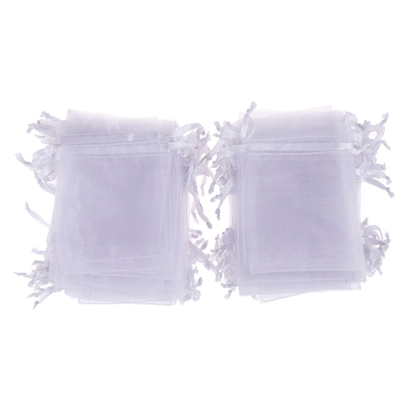 100 Stks/zak Organza Koord Tassen Sieraden Mesh Pouches Container Koord Tassen: A