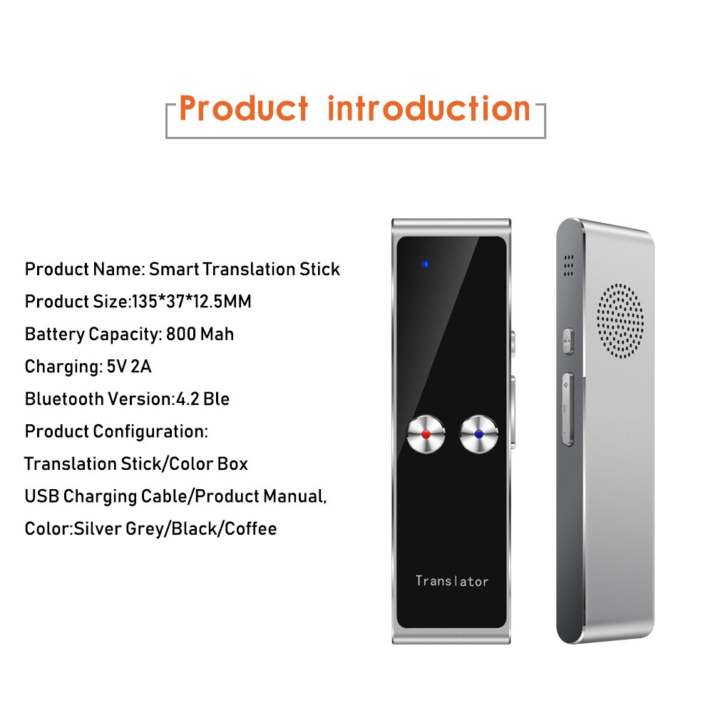 T8 Smart Voice Translator Upgrade Version Portable 3 In 1 Text Photo Language Translator For Learn Travel Meeting