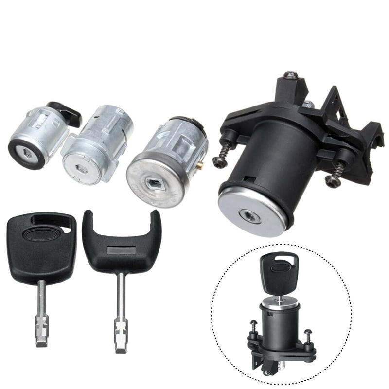 1 set lås dörr tändning fat med 2 nycklar 1479660 för ford fiesta mk v fusion