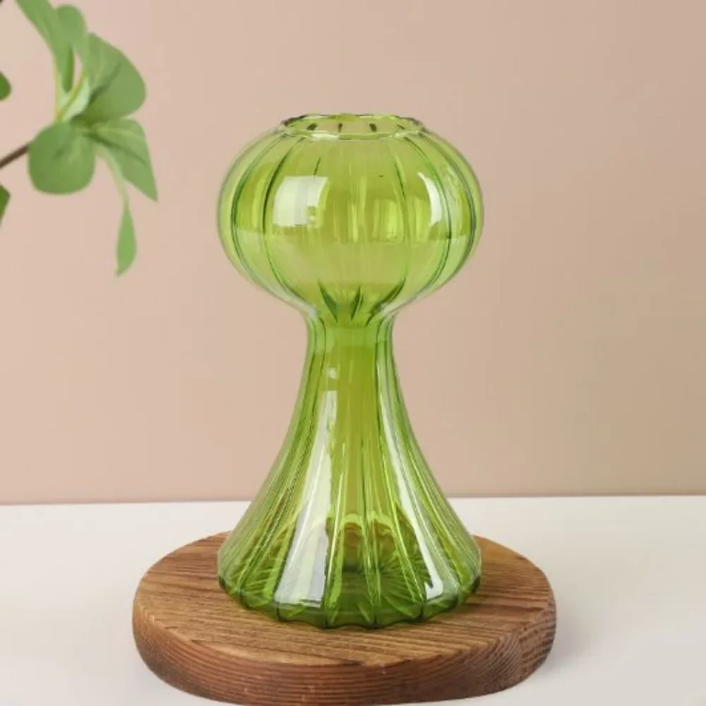 Neue transparente Glas blumen flasche hydro ponik blume Kürbis glasvase Pilz Haupt dekoration Blume: Schwarz