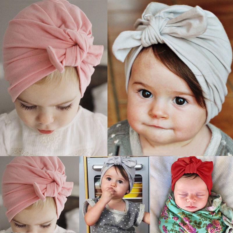 Pasgeboren Baby Peuter Kids Jongen Meisje Strik Leuke Soft Cotton Beanie Hat Cap
