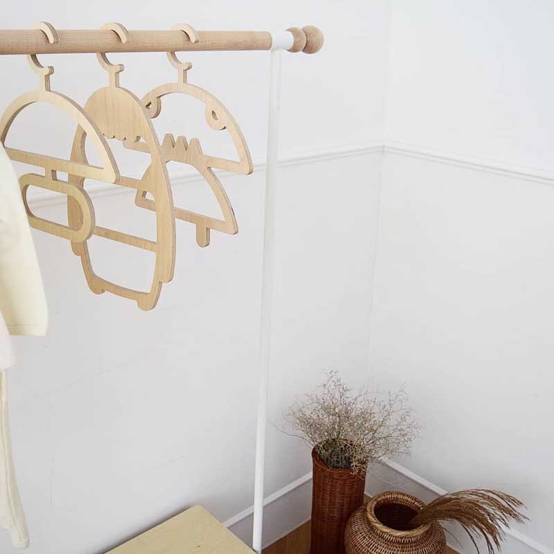 Perchero de madera portátil para ropa de bebé, 5 piezas, decoración para habitación de niños, guardería,