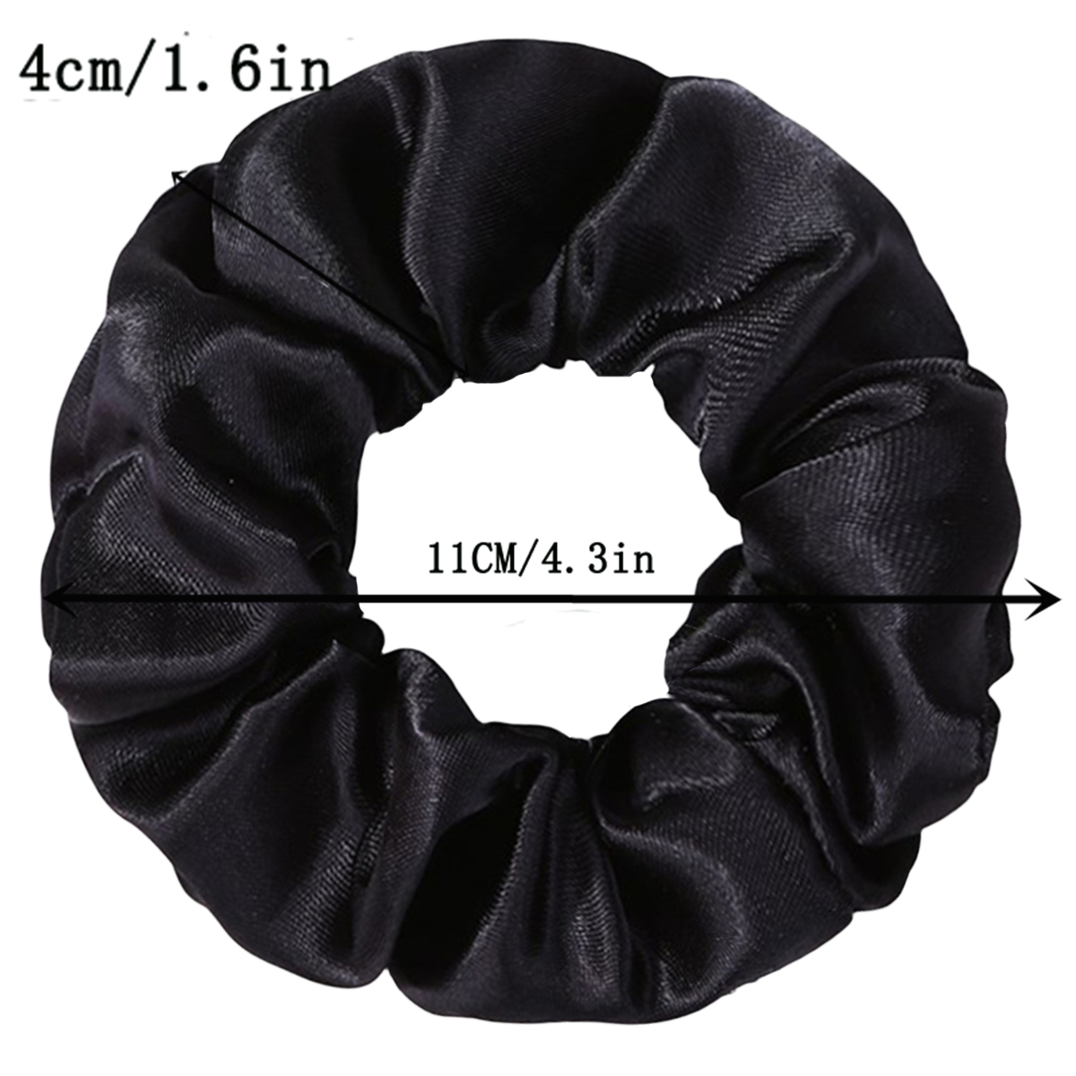 12pçs faixas de cabelo de cetim premium para intestino grosso para mulheres centenas de elásticos de tecido acessórios para cabelo