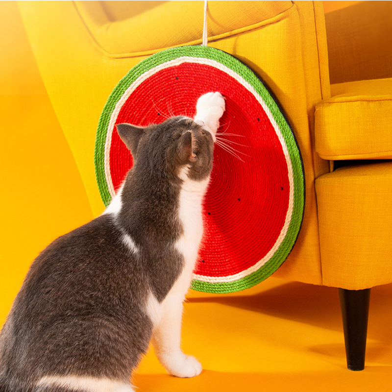 Natural Sisal Cat Scratching Board Fruit Carrot Cat Furniture Claw Sharpener Kitten Hanging Exercise Tool Cat Scratcher
