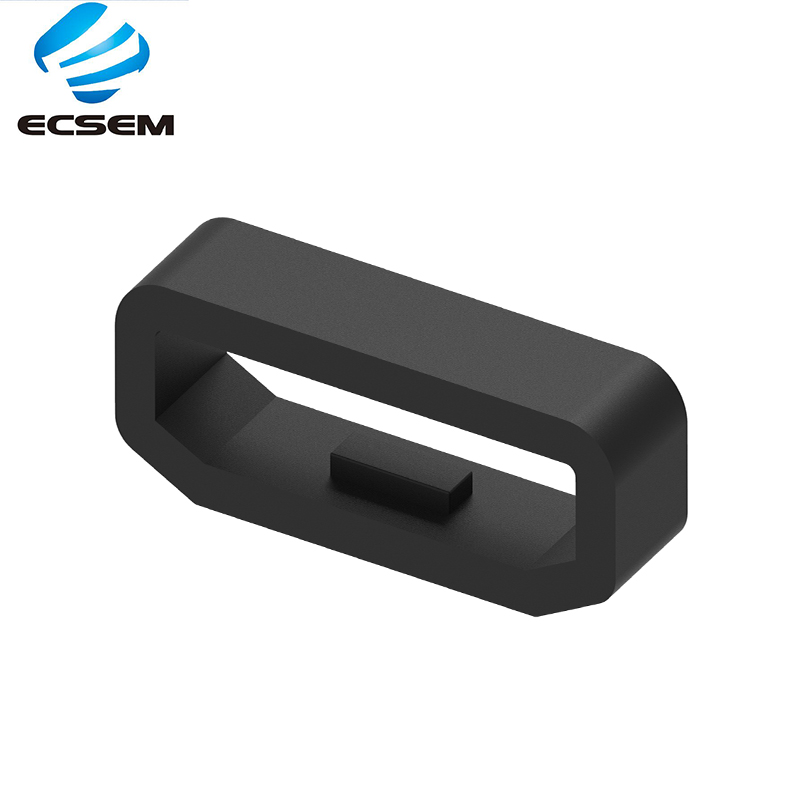 ECSEM siliconen Rubber loop vervanging voor Garmin vivosmart HR + horloge band keeper veiligheid gesp size18mm Vaste rol