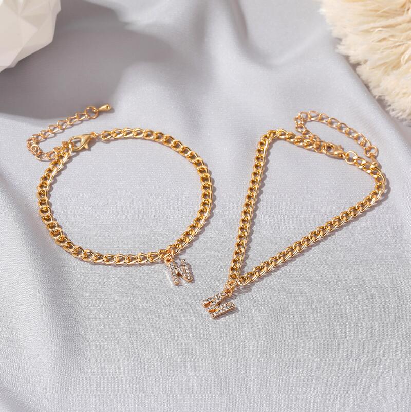 Alfabet Been Armbanden Enkelbanden Voor Vrouwen Foot Gouden Ketting Sieraden Lichtmetalen Gouden Ketting Voeten Ketting Sieraden Beginletter Enkelband