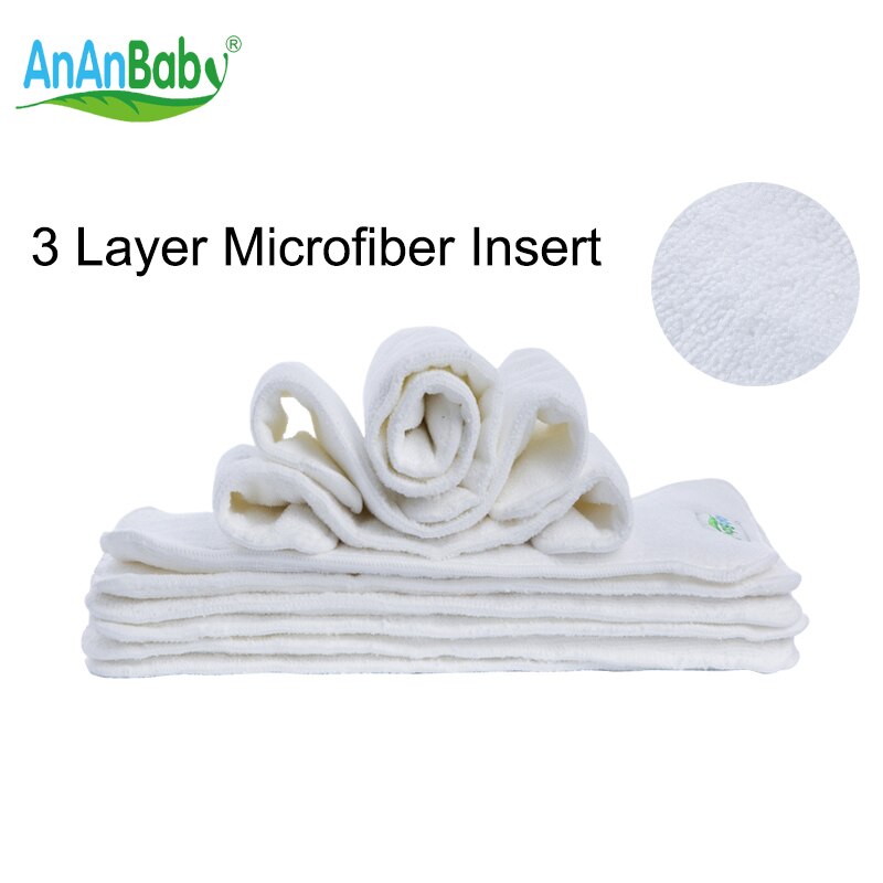 Ananbaby Herbruikbare Baby Doek Luier Liners 3 Lagen Microfiber Inserts Wasbare Luier Absorberende Insert Maat 35 cm * 13 cm