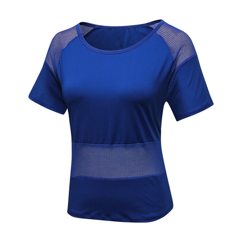 Vrouwen Sportwear Sneldrogende Ademend Splice Mesh Losse Tops Voor Yoga LMH66