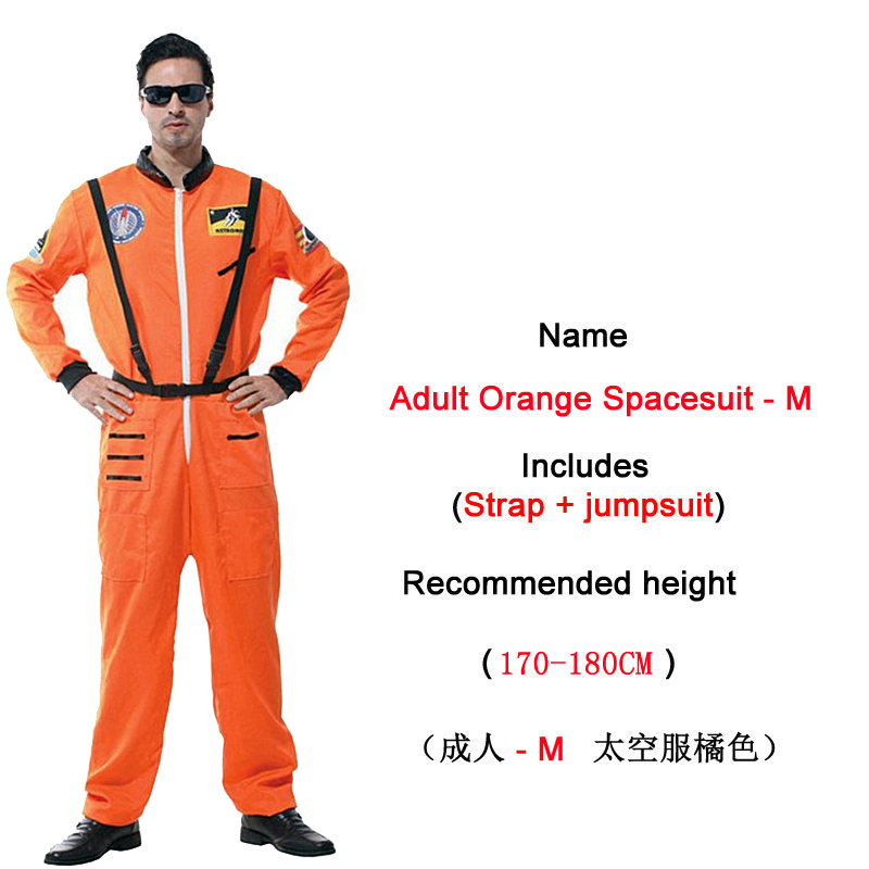 disfraz de Halloween para niños ropa de astronauta Ropa de baile máscara cosplay traje pilotos: Adult orange -M