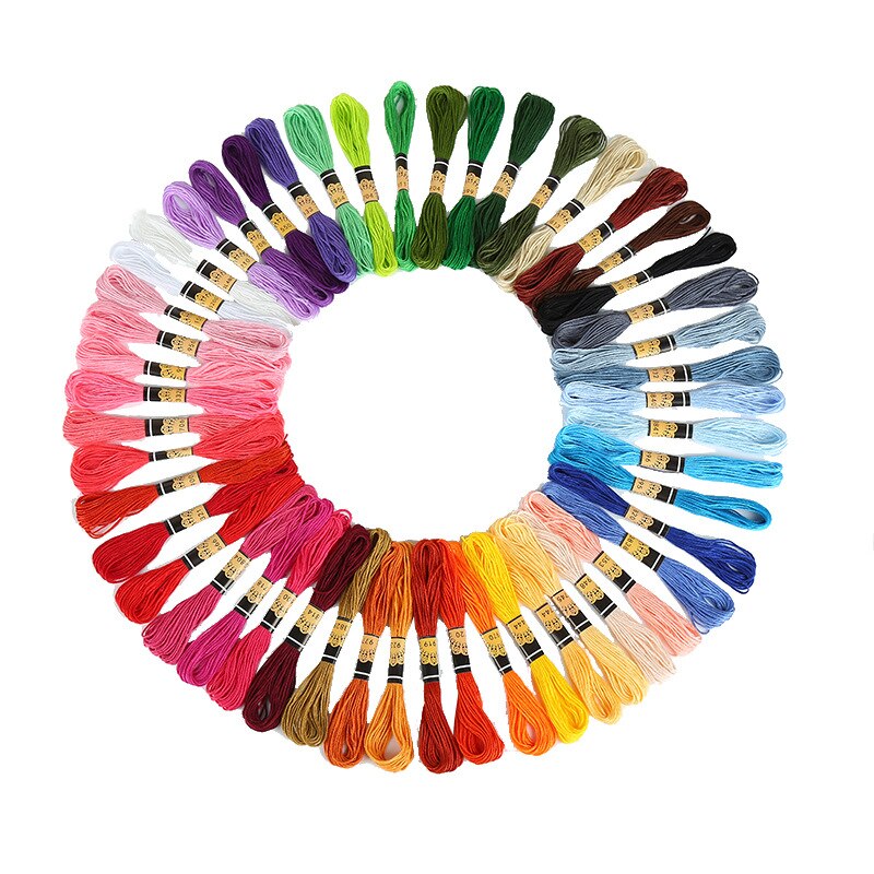 50/100 Colors Cross Stitch Sewing Thread Set Embroidery Craft DIY Knitting Skein Kits: 100 Random Color