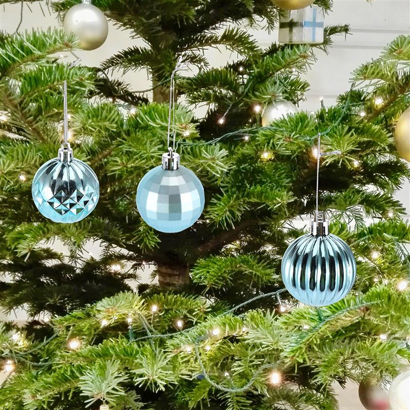 20 pçs árvore de natal bolas penduradas bolas de natal ornamentos delicado azul criativo decoração bola de plástico para decoração de natal