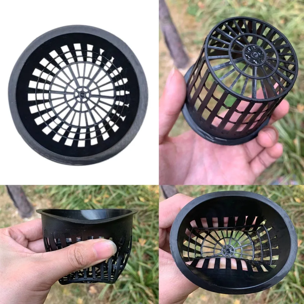 10 stks Hydrocultuur Mand Tuin Groente Grondloze Groeien Netto Pot Aeroponics Plastic Planten Mesh Potten