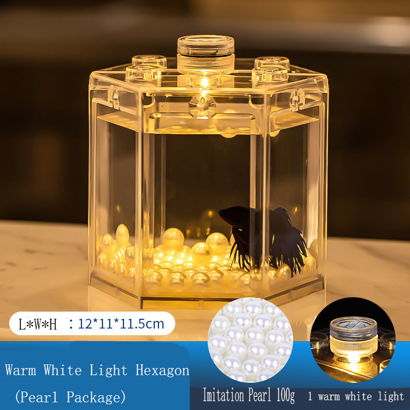 Minni Betta-pecera para tortugas, reptiles, medusas, peces dorados, camarones, bolas de musgo, insectos, caja de Decoración de mesa, suministros para acuario: Transparente
