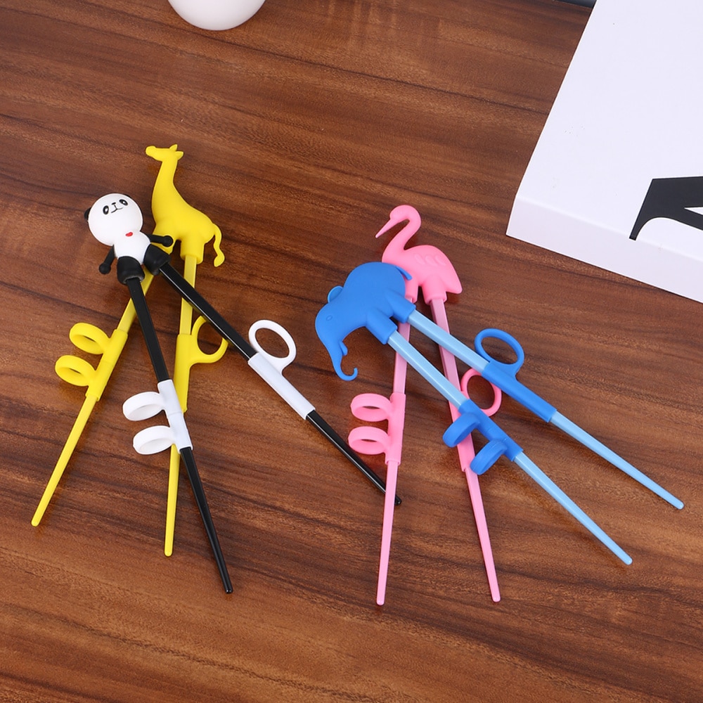 4 Pairs Animal Shape Training Chopsticks Cute Cartoon Learning Chopstick Kids Training Eatting Assistence Tool for Children