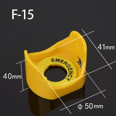 22mm/25mm/30mm Emergency stop button switch protective cover Protective seat with warning sign: 22mm / F-15