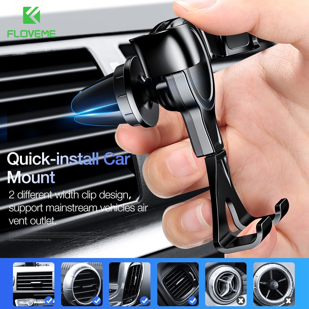 Floveme Mobiele Telefoon Auto Houder Voor Telefoon Mount Air Vent Autohouder Voor Iphone 12 Pro 11 Samsung Xiaomi Mi10 gps Zwaartekracht Beugel