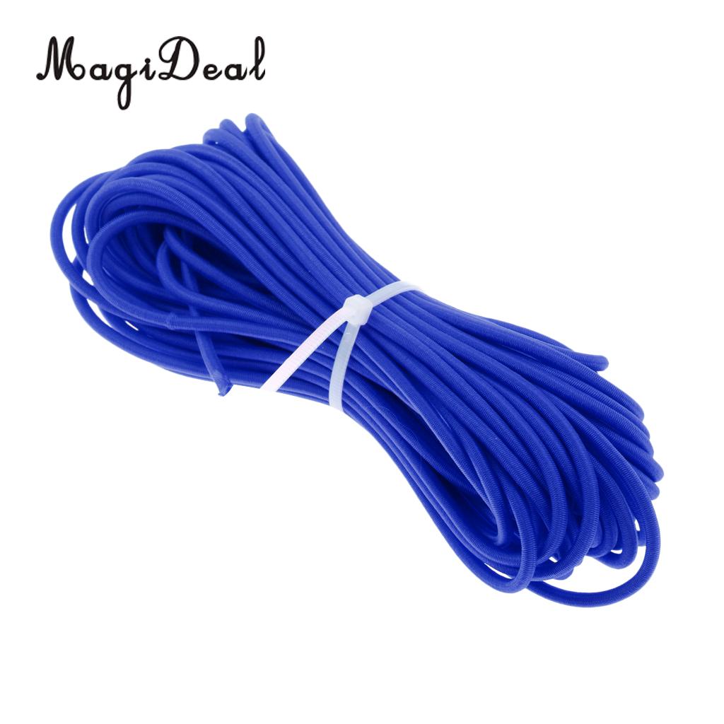 MagiDeal 3mm Elastic Bungee Cord Marine Grade Shock Rope Stretch Band Tie Down Kayak Boat Tent Poles Tarpaulin - Various Length: 10m Blue