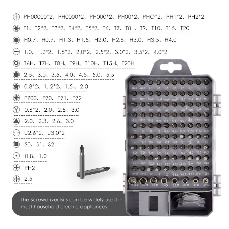 KINDLOV Schraubendreher-satz 115 in 1 Präzision Reparatur Werkzeug Bausatz Magnetische Torx Sechskant-schraubendreher bisschen einstellen Für Reparatur Telefon PC Hand Werkzeuge