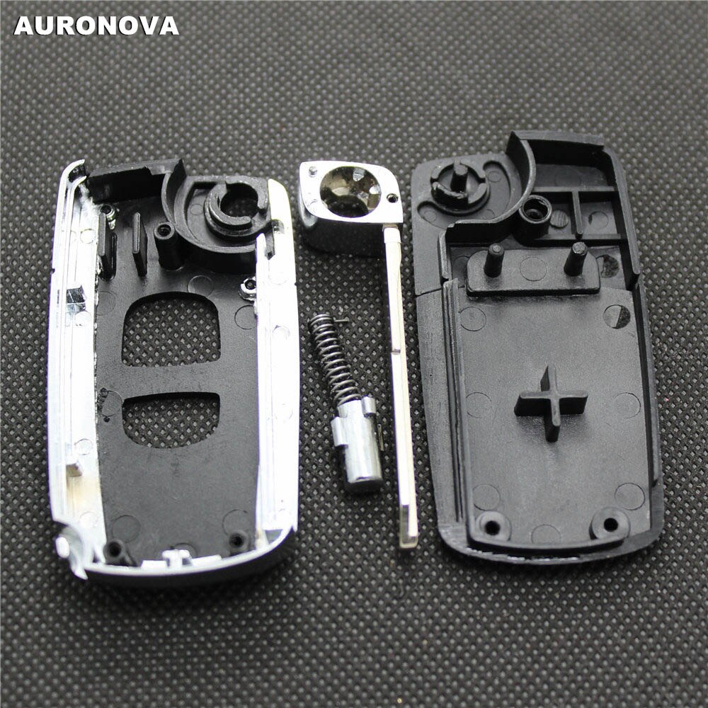 AURONOVA Upgrade Folding Key Shell for Mazda 323 Family 2 3 6 Series 2 Buttons Modified Remote Car Key Fob Case DIY