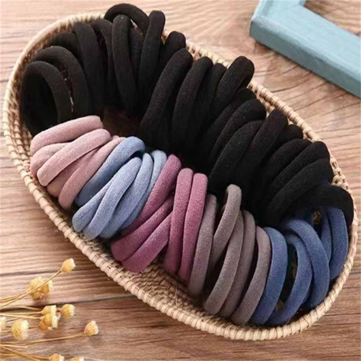 100pcs thick hair rope, high elastic hair ring, ladies hair accessories: MULTI