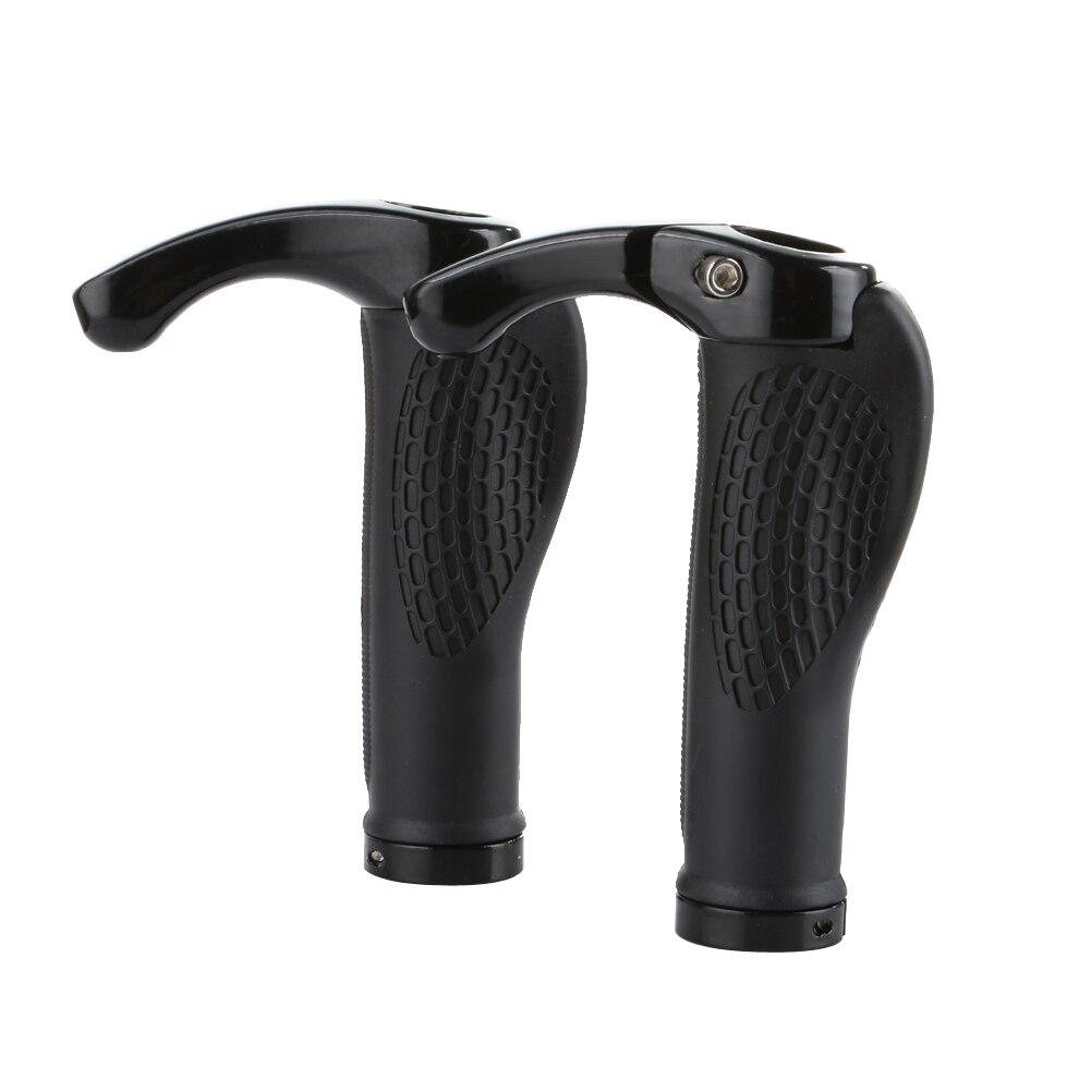 Puños de goma para manillar de bicicleta MTB, agarres antideslizantes para bicicleta de montaña, manijas para bicicleta, extremos con bloqueo, accesorios para bicicleta: Black