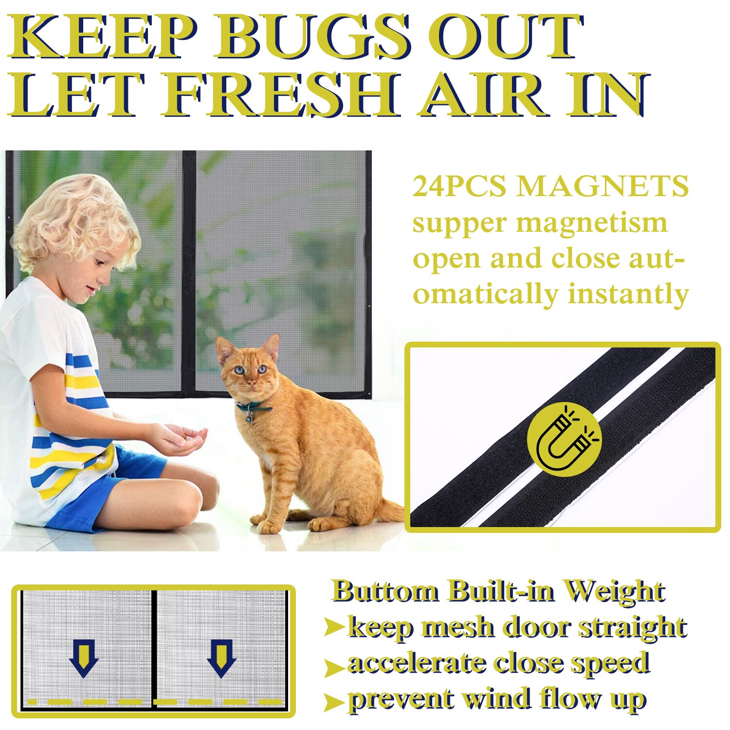 1 Set Summer Anti Mosquito Insect Fly Bug Curtains Net Automatic Closing Door Screen Kitchen Curtains ployester fiber Curtains