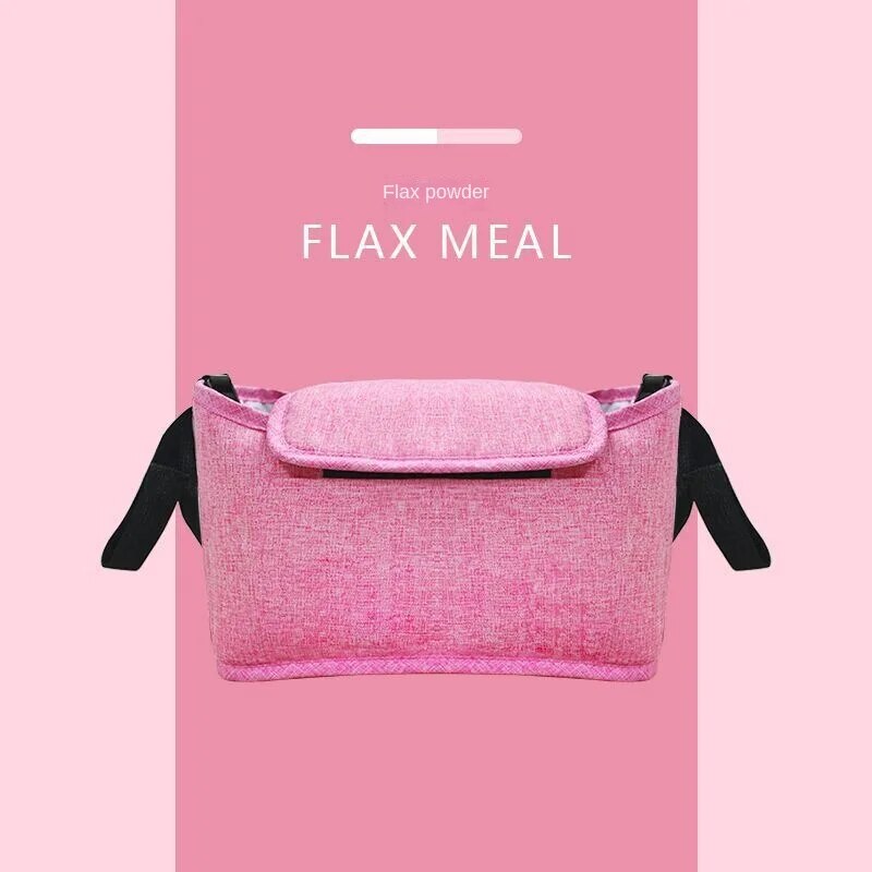 Saco de carrinho de bebê fralda múmia saco grande capacidade carrinho organizador suporte copo garrafa alimentação carrinho acessórios saco pendurado: Rosa