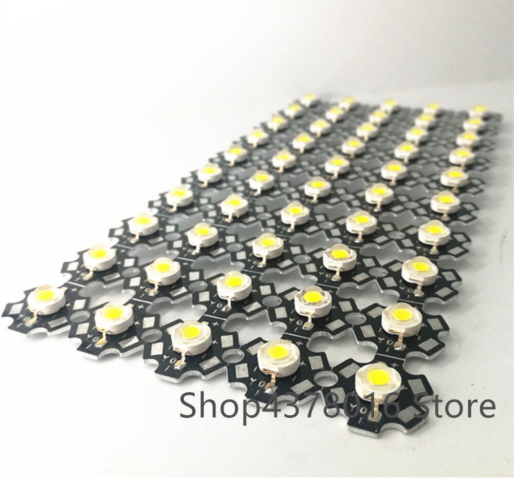 Diodo LED de alta potencia, Chip SMD blanco 7000-7800k con 20mm, 3W, 50 Uds.