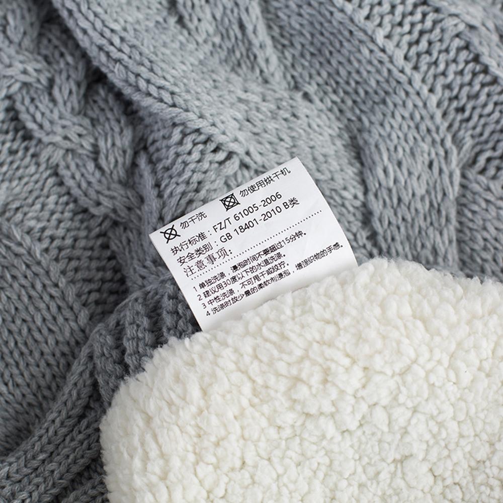 Mantas de punto gruesas hechas a mano manta gruesa de lana Merino voluminosa para adultos de invierno sofá cama hogar mantas