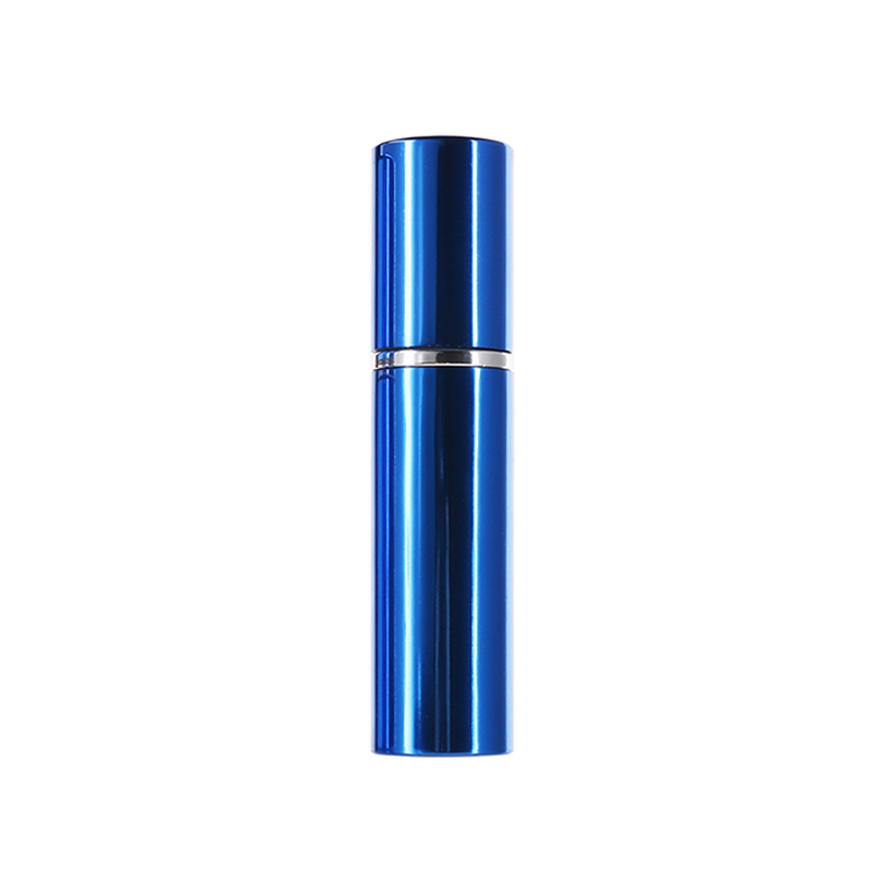 Gratis logo op maat, 10 ml lege draagbare glazen parfumflesjes met aluminium omhulsel, navulbare cosmetische etui.: 50 stuks felblauw