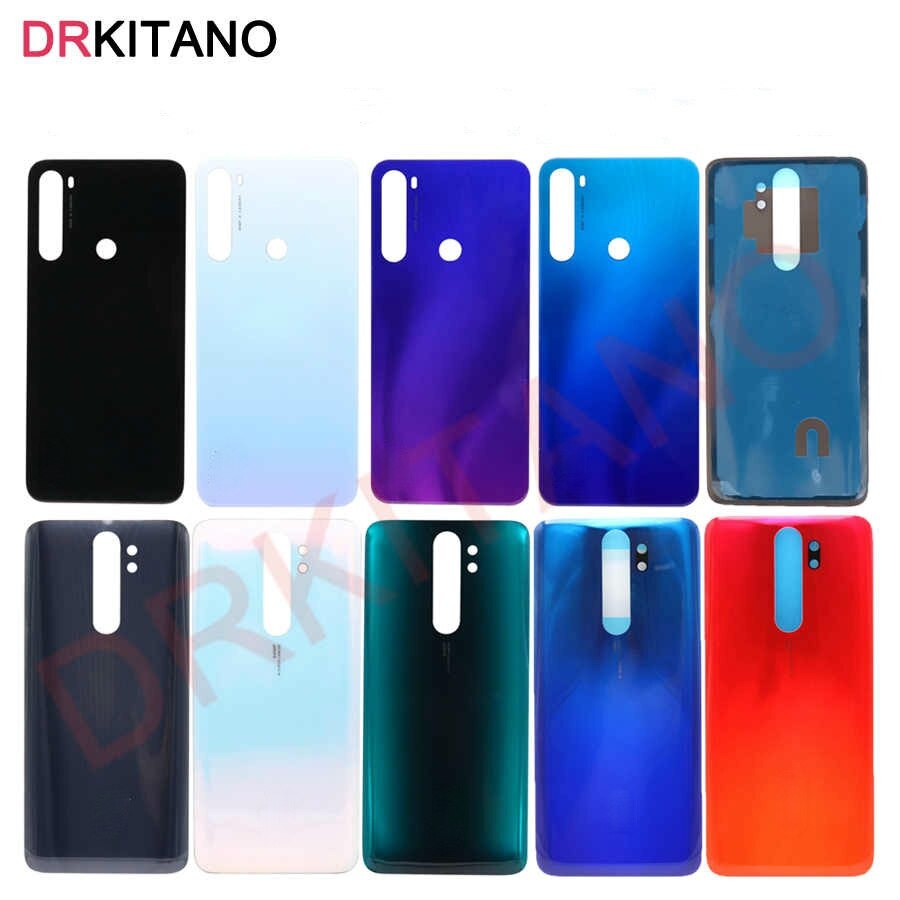 Voltar vidro capa para xiaomi redmi note8 nota 8 pro bateria capa traseira habitação painel da porta substituição + adheisve adesivo m1908c3jh