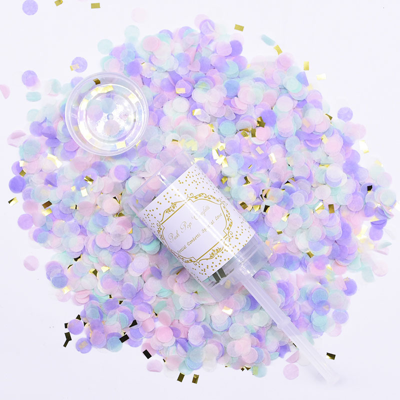 1Pcs Confetti Push Poppers Wedding Bridal Shower Mixed Push Pop Paper Confetti Baby Shower Unicorn Birthday Party Decorations: 1