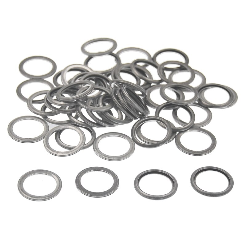 50Pcs Plug Drain Washer Auto Oil Gasket Seal Fits for Subaru 803916010: Default Title