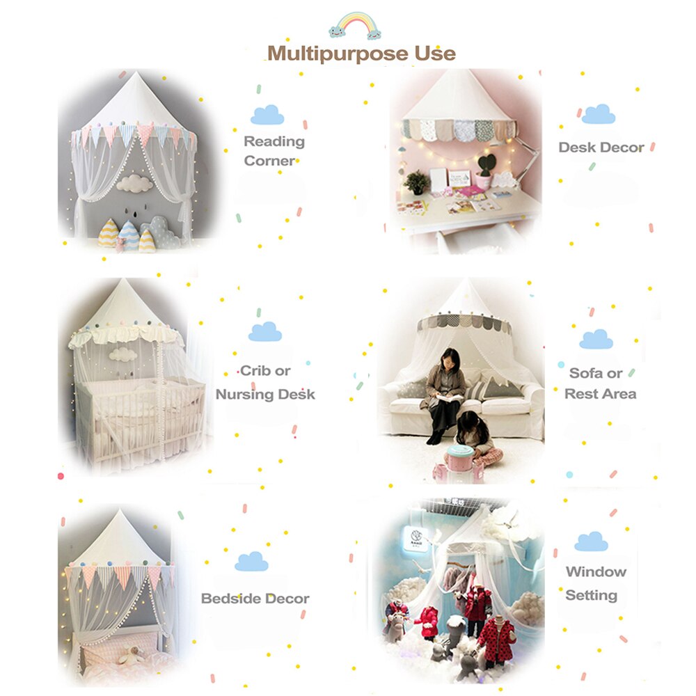 Tienda tipi de algodón para niños, casa de juegos, toldo plegable, cortina para cama, red para cuna de bebé, decoración para habitación de niño y niña