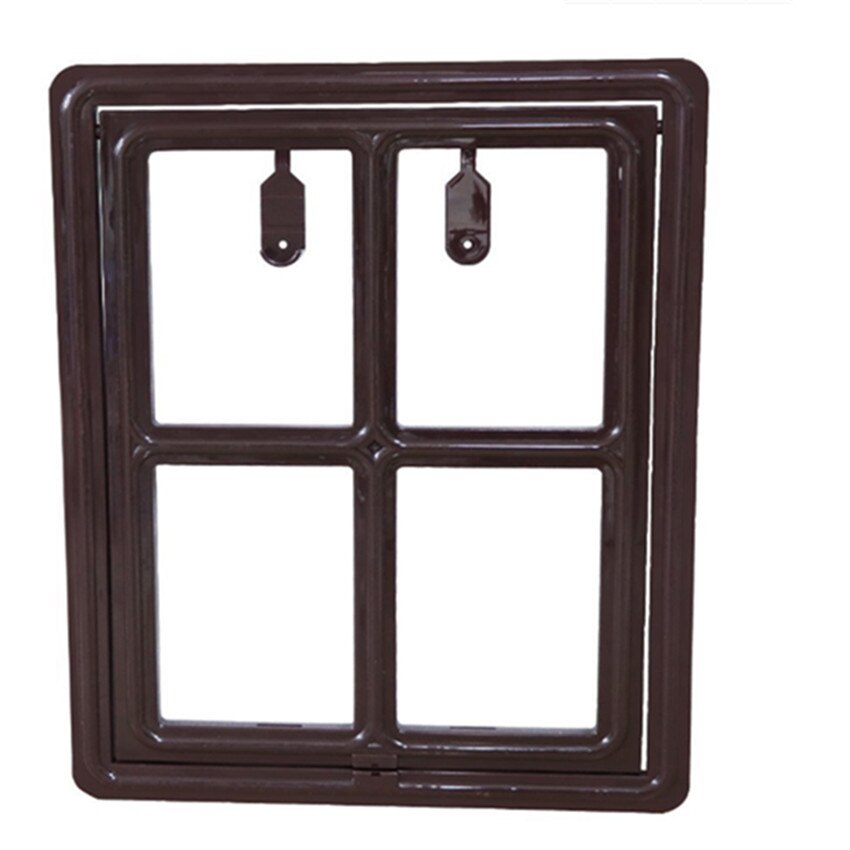 Plastic Pet Door for Screen Door Protector Dog Sliding Screen Doggy Door with Flap Automatic Close Lockable Cat Door Screen Gate: Black / 29x24x1.5cm