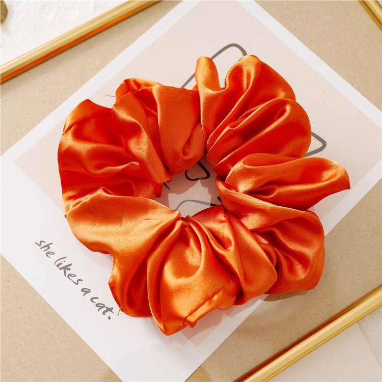 Silke scrunchie pakke pandebånd hår tilbehør bånd til kvinder pandebånd serre tete stirnband tiara hestehale holder: Orange