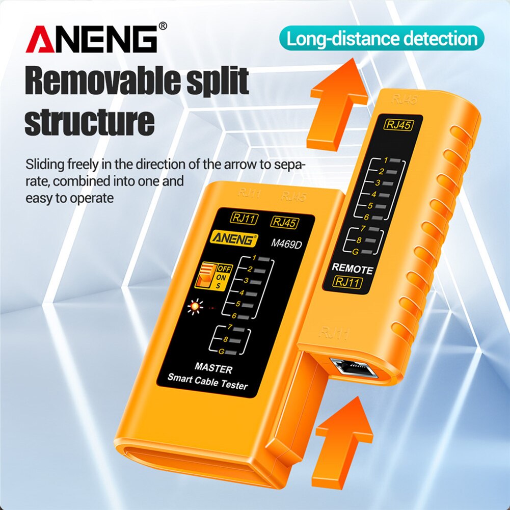 Aneng M469D RJ45 Kabel Lan Tester Netwerk Kabel Tester RJ45 RJ11 RJ12 CAT5 Utp Lan Kabel Tester Networking Tool Netwerk reparatie