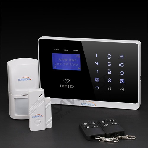 Homesecur app kontrollerat trådlöst och trådbundet gsm larmsystem för hemsäkerhet + ios/ android app