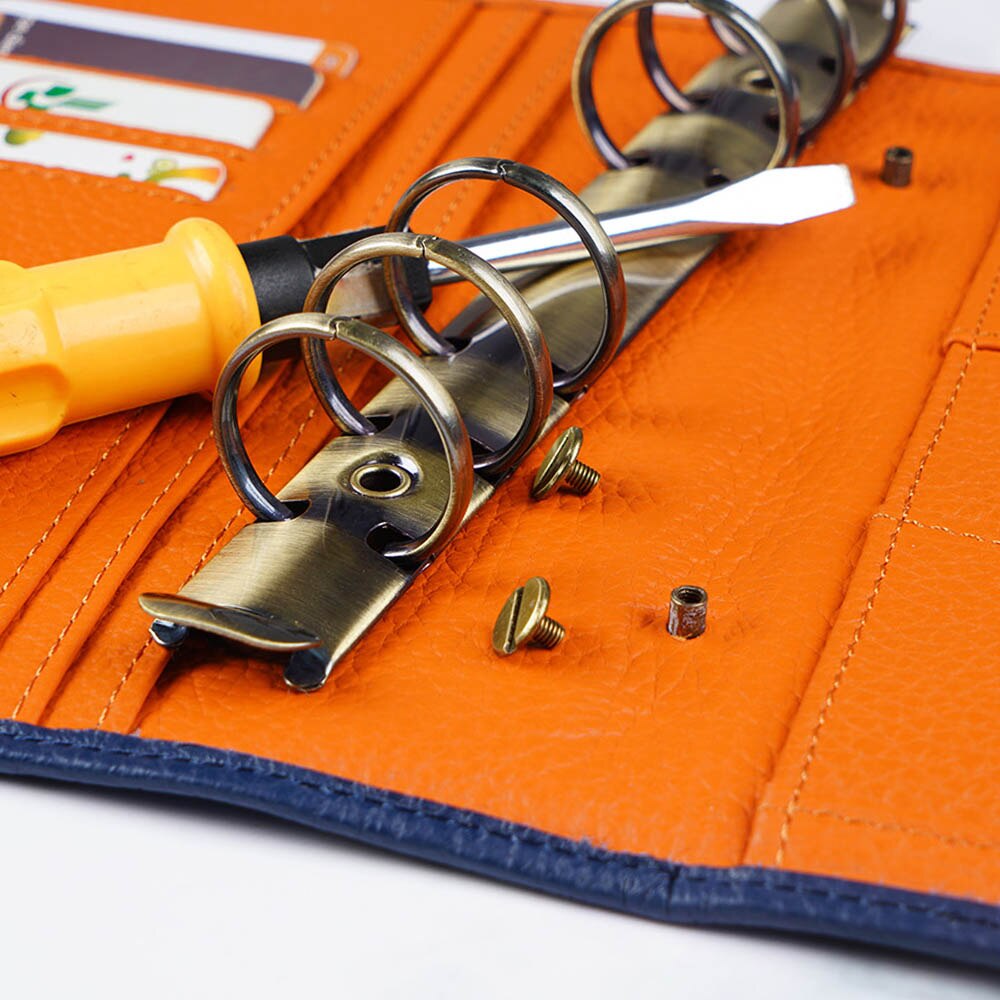 Fromtheon Metal Spiral Rings Binder Clip with Screw Diary Notebook Planner Binding Ring A5A6 Persoanl A7 Binder Clip File Folder