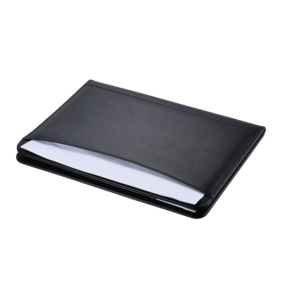 A4 PU Folder Bag Portfolio Padfolio Folder Document Case Leather Multifunctional Business Organizer with Business Card Holder