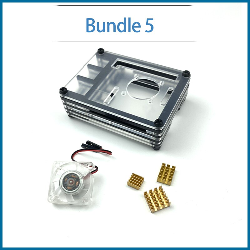 S ROBOT Raspberry Pi 4 case kit with heat sink & Cooling fan & type-c USB cable with On/Off Switch & Power Supply RPI107: Bundle5