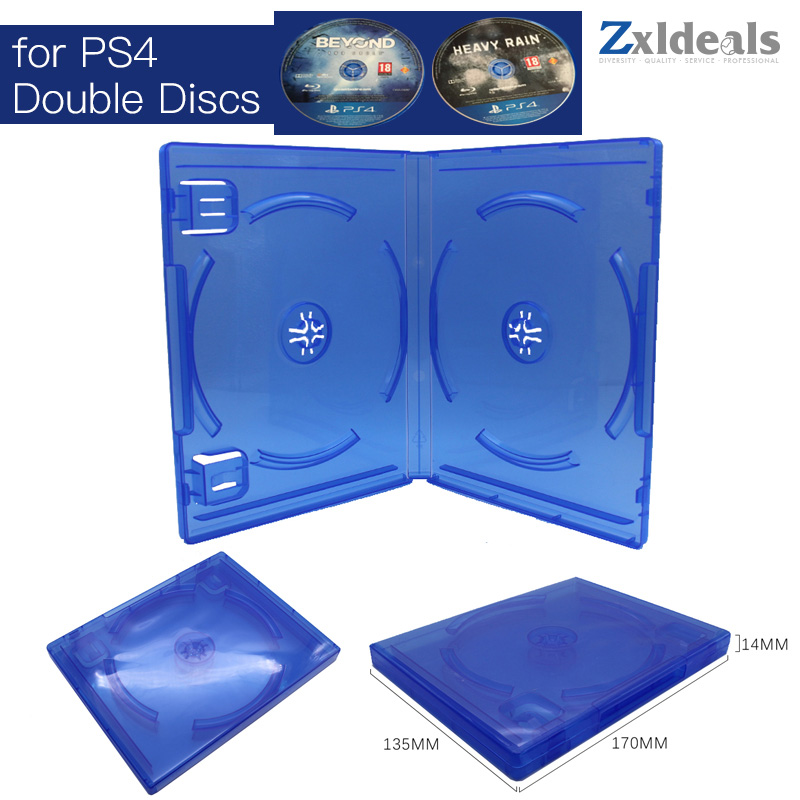 Replacement Case For PS4 Game Double Disc Spare Blue Game Blu-Ray Box 2 CD