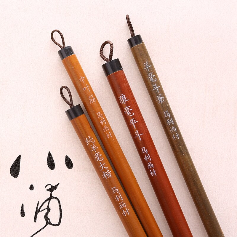 Marie&#39;s Wolf/Schapen Haar Kalligrafieborstel Chinese Schrijven Borstel 4 stks/set Schilderij Tekening Schrijven Borstel Praktijk Levert G1324