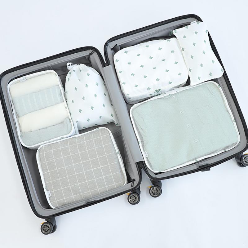 7Stck Reise Lagerung Tasche Lagerung Tasche Koffer Kleiden Organizer Tasche Wasserdichte Koffer Beutel Verpackung Würfel Taschen Reise Zubehör: Stil 4 7Stck