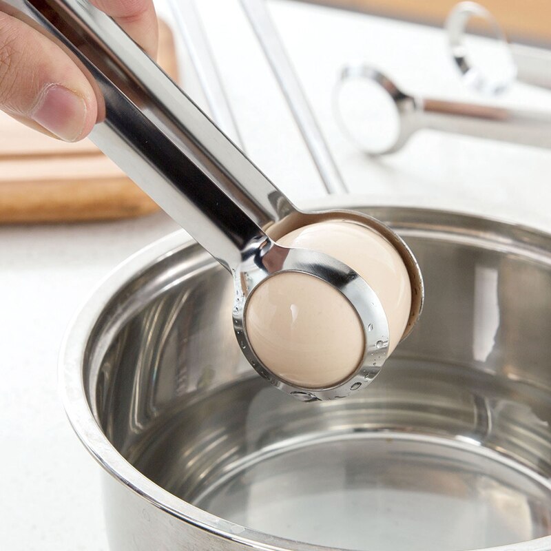 Roestvrijstalen Keuken Tang Gekookt Ei Tang Voedsel Salade Vlees Bal Tang Antislip Ei Tang Clamp Ei Gereedschap kookgerei