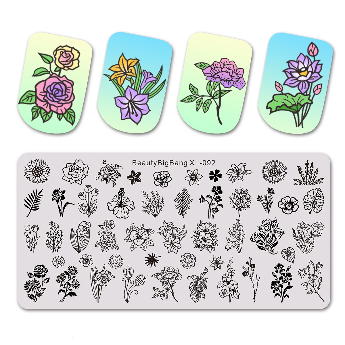 BeautyBigbang Nail Stamping Plates Cute Swan Cat Lips Heart Sweet Pattern Nail Art Stamps Template XL-104: 92