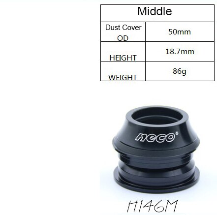 Neco bike Headset 44 44MM ZS44 28.6 30 1 1/8 Semi-Integrated Threadless H146 Retainers Fixed Gear Road Bike Headset MTB: medium cup