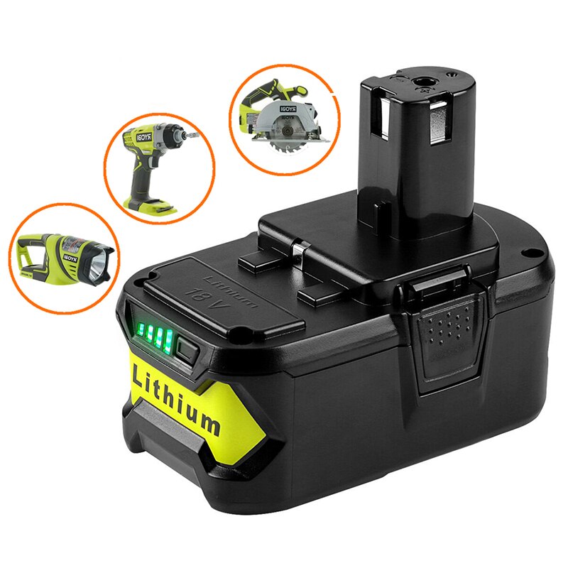 2 Stück Ersatzakku Für Ryobi 18V – 8000mAh Li-Ion Akku Mit LED-Anzeige, Kompatibel Mit P108, P107 & Vielen Mehr