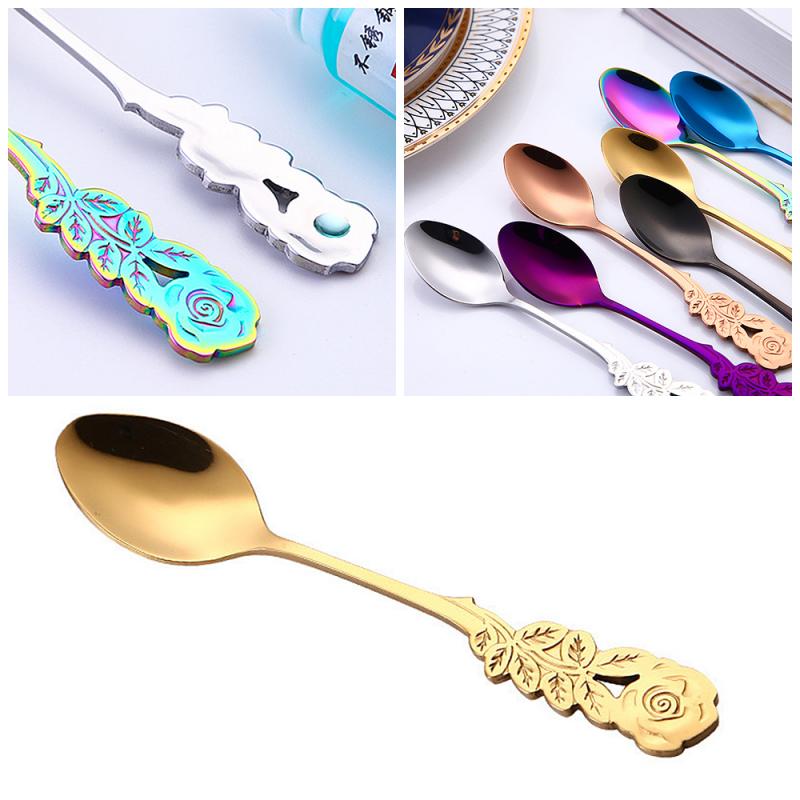1PC Mermaid Shape Stainless Steel Spoon Stirring Coffee Spoon Tea Stirring Spoon For Home Kitchen Tableware Accessories
